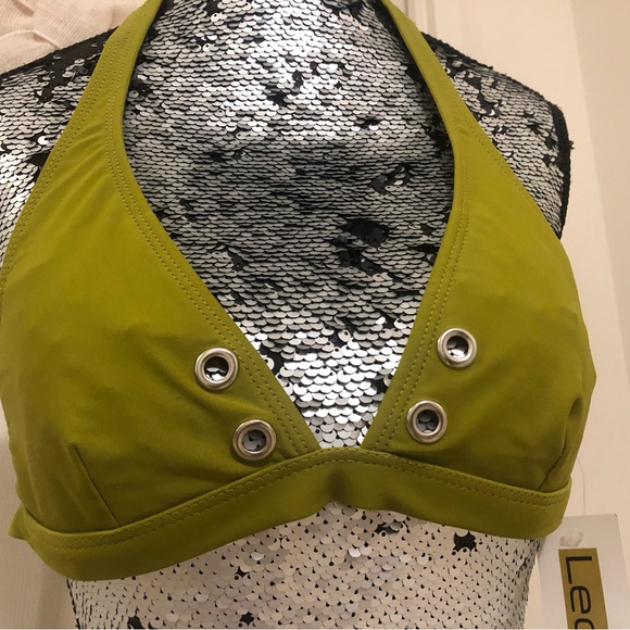 Olive Green with Silver Grommets NEW 2 Piece Bikini by Leonetti (NWT) Gorgeous - Picture 3 of 6